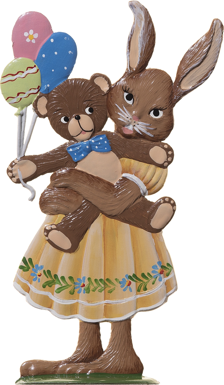 Hasenmädchen mit Teddy