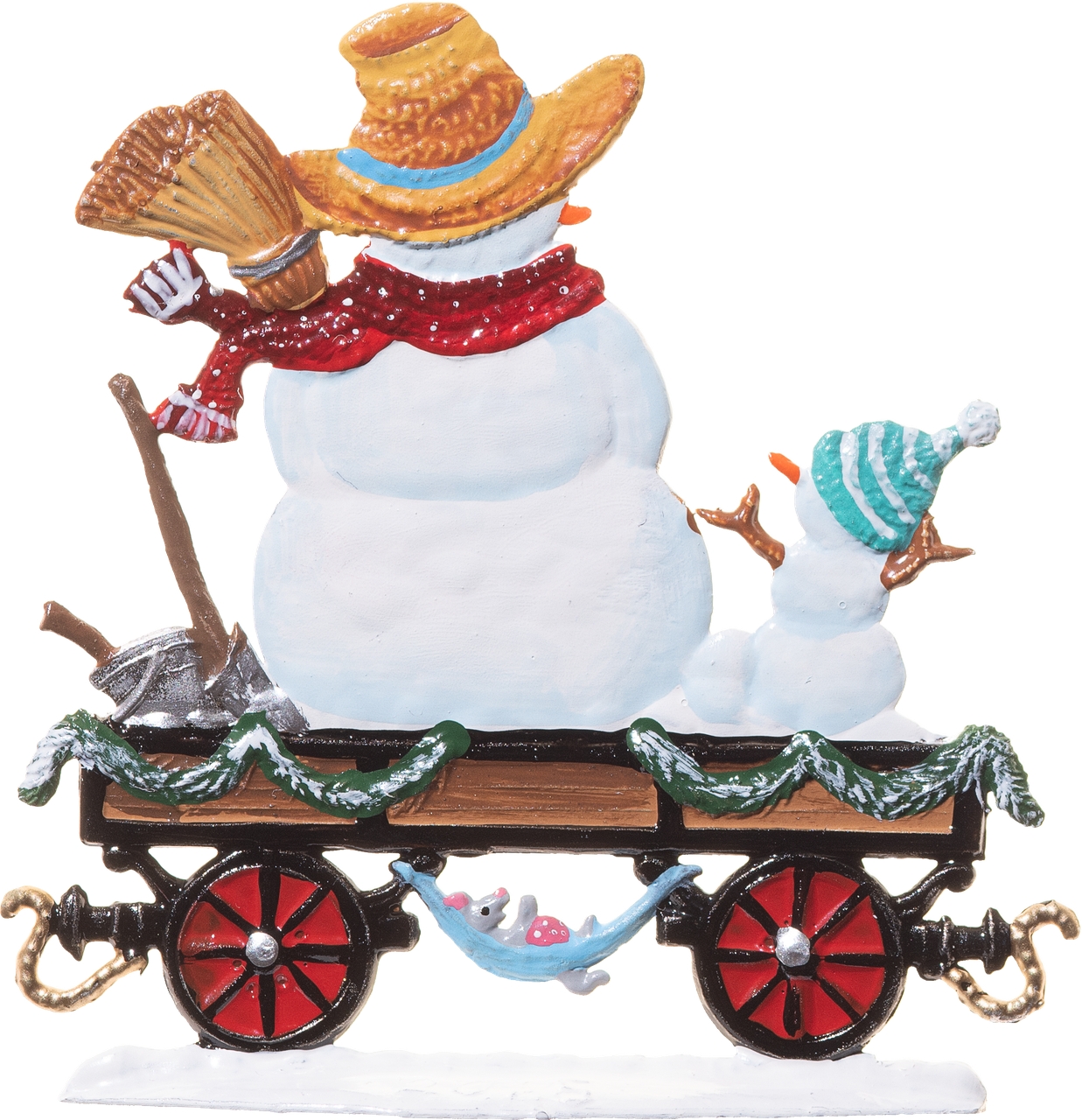 Wagen mit Schneemann