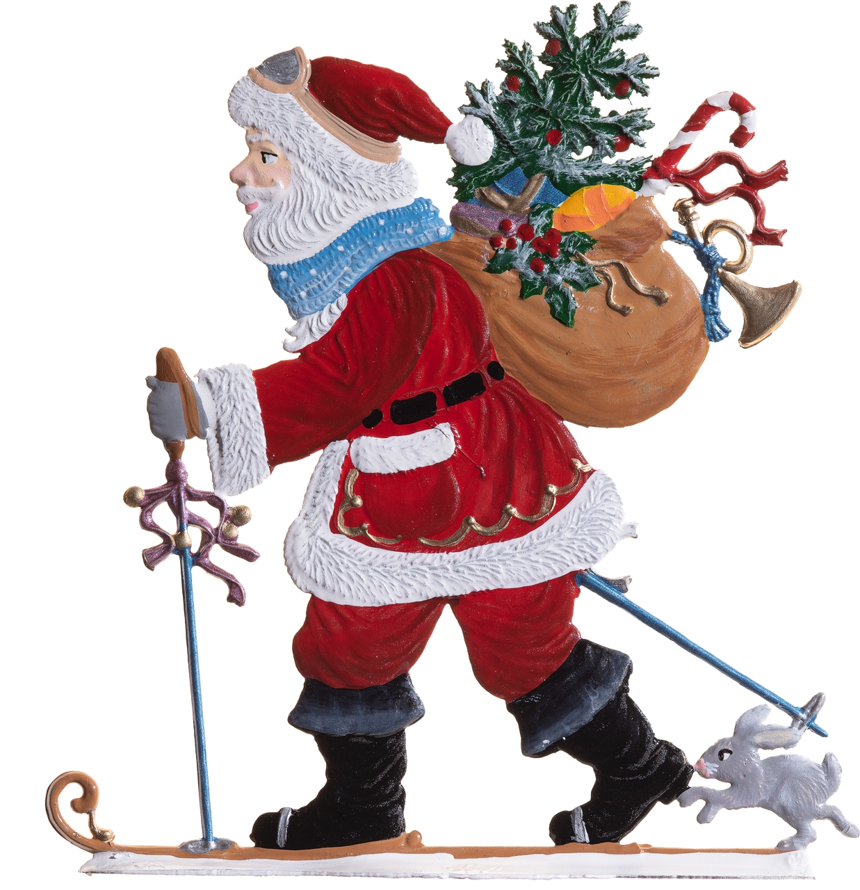 Weihnachtsmann mit Ski