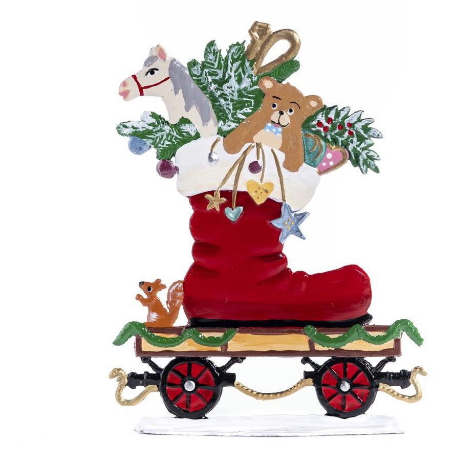 Wagen mit Geschenkstiefel