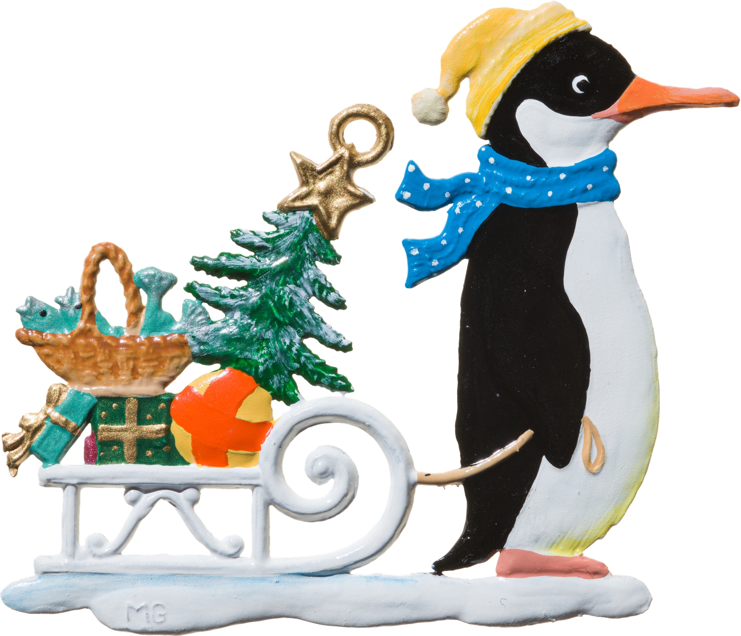 Pinguin mit Geschenkschlitten