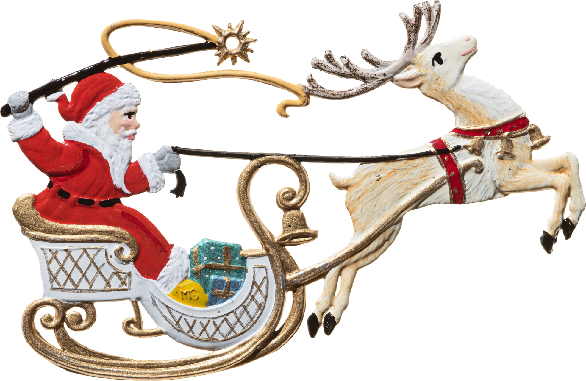 Weihnachtsmann im Rentierschlitten