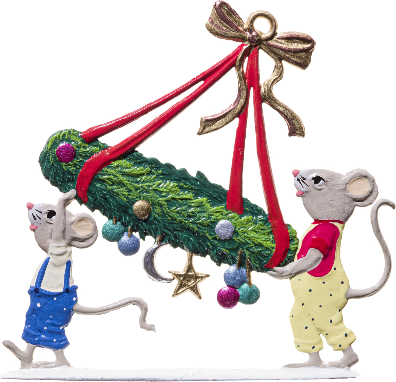 Mäuse tragen den Adventskranz