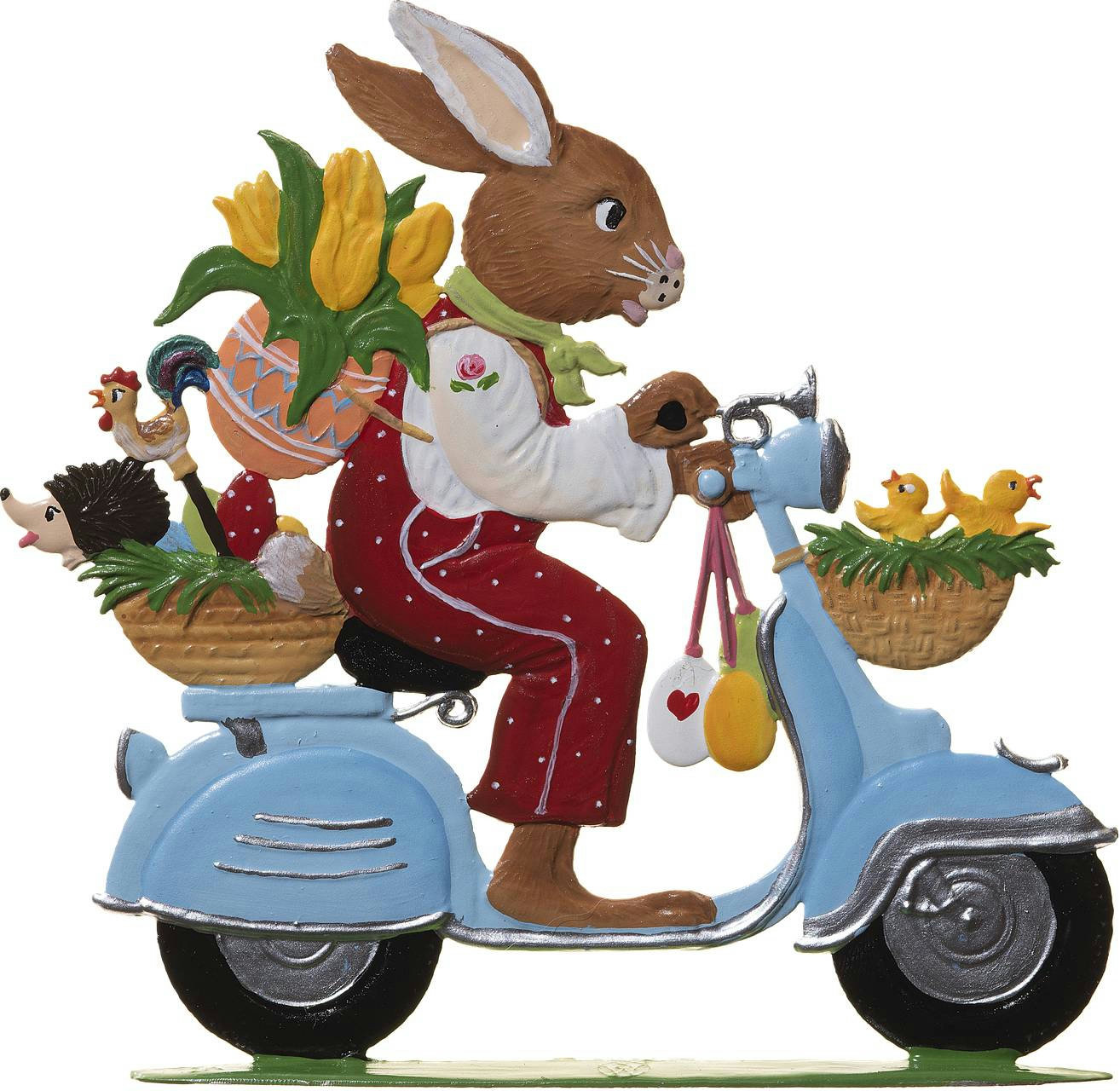 Hase im Motorroller