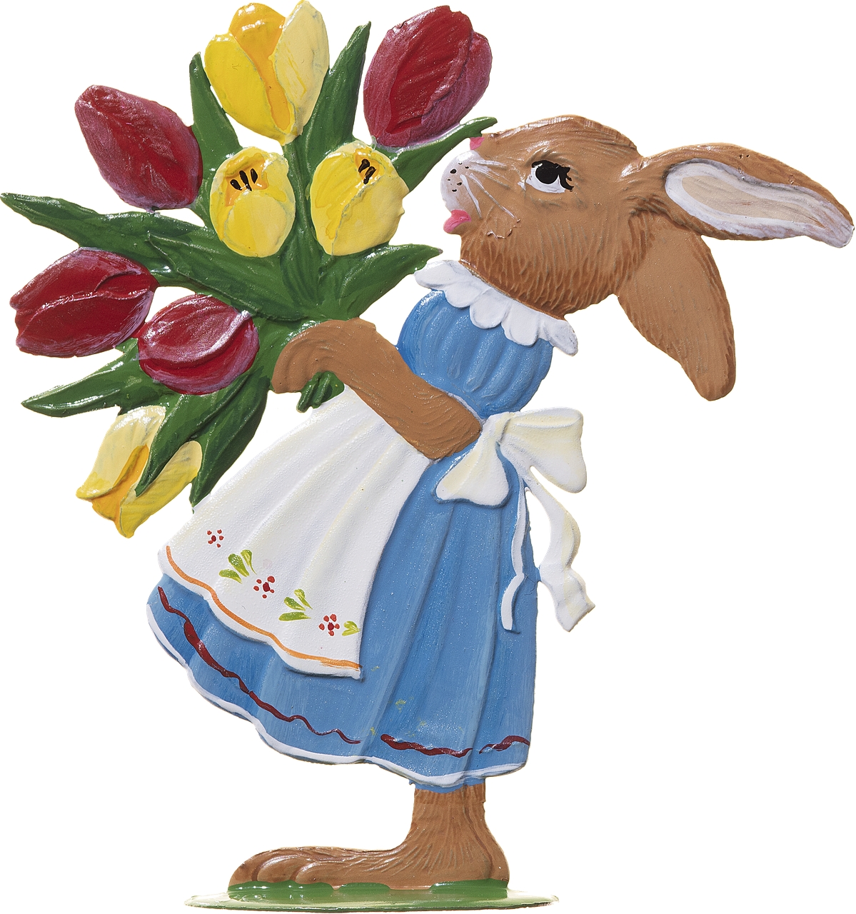 Hase mit Tulpen