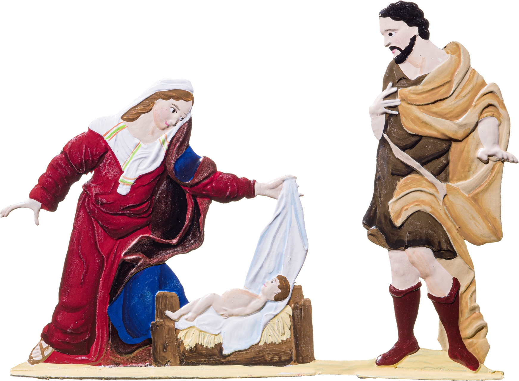 Maria und Josef mit Krippe und Jesu