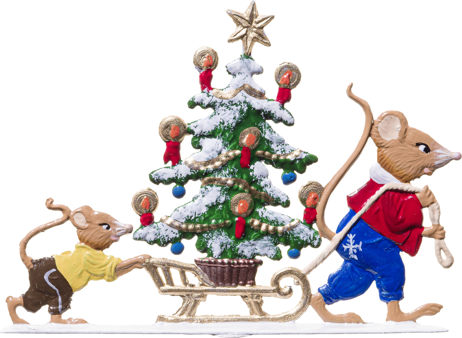 Mäuse transportieren Weihnachtsbaum