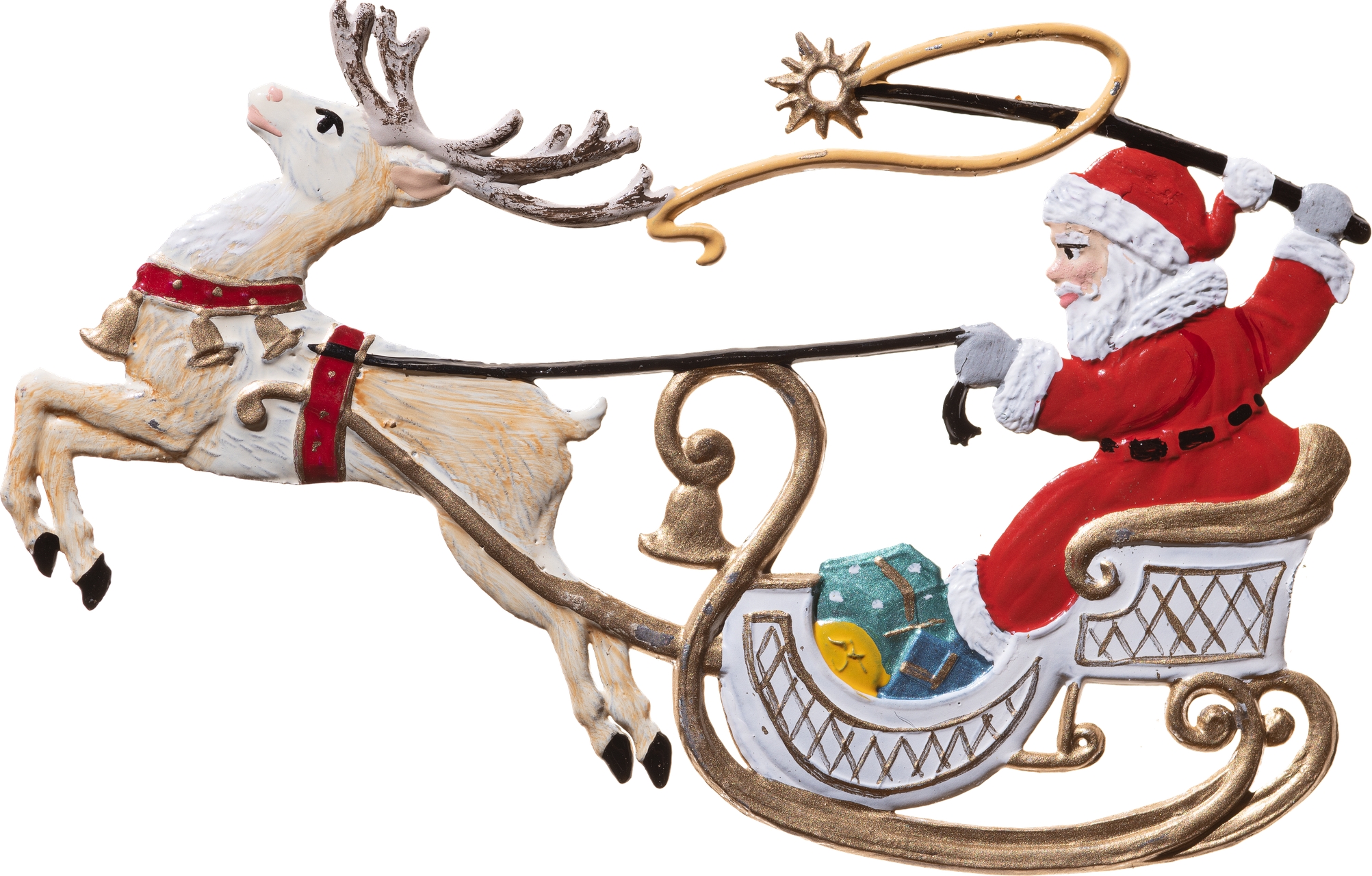 Weihnachtsmann im Rentierschlitten