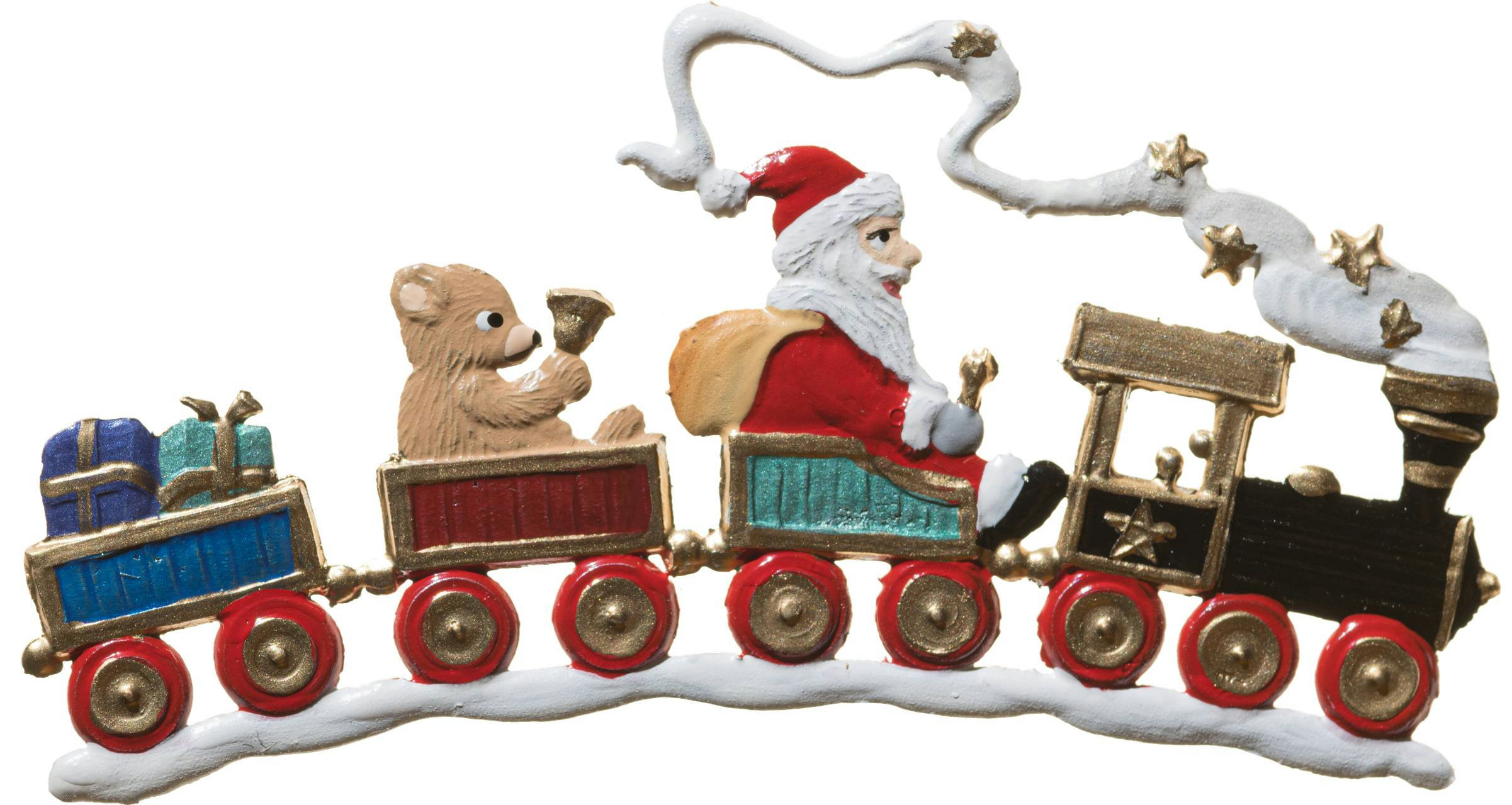 Santa Claus auf Weihnachtszug