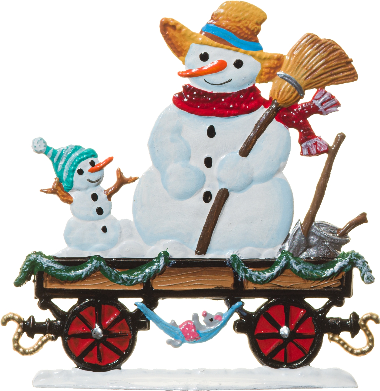 Wagen mit Schneemann