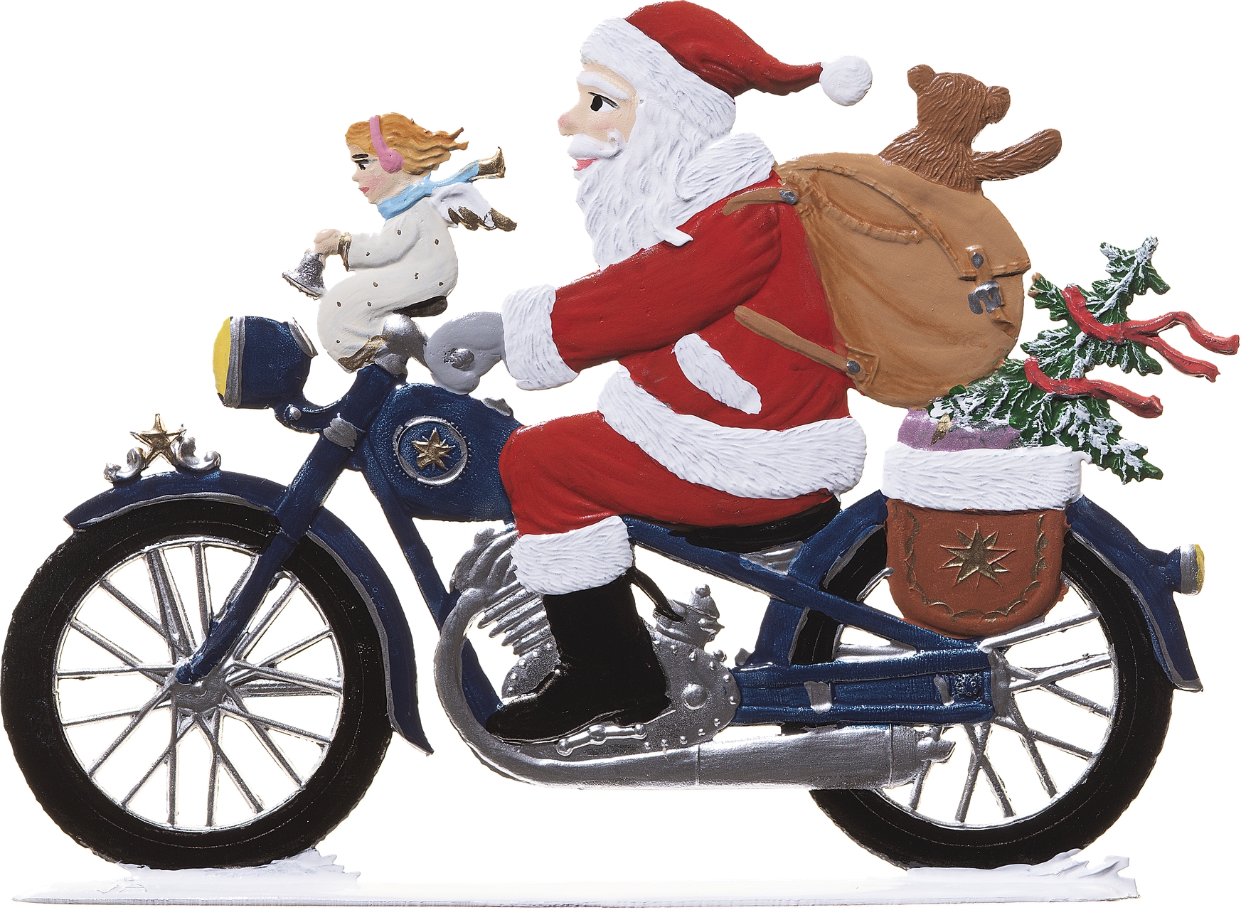 Weihnachtsmann auf Motorrad