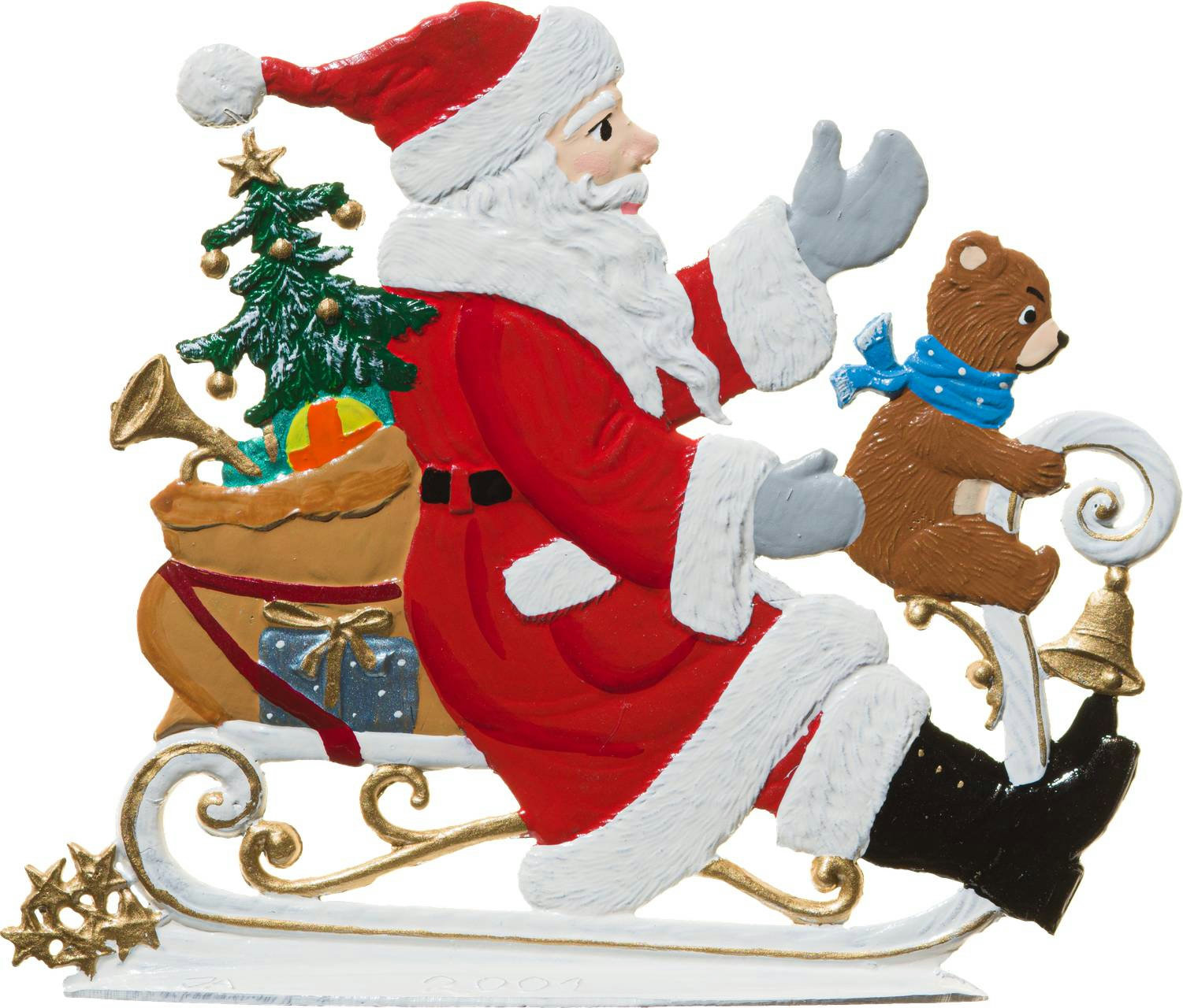 Weihnachtsmann schlittenfahrend – Produktfoto