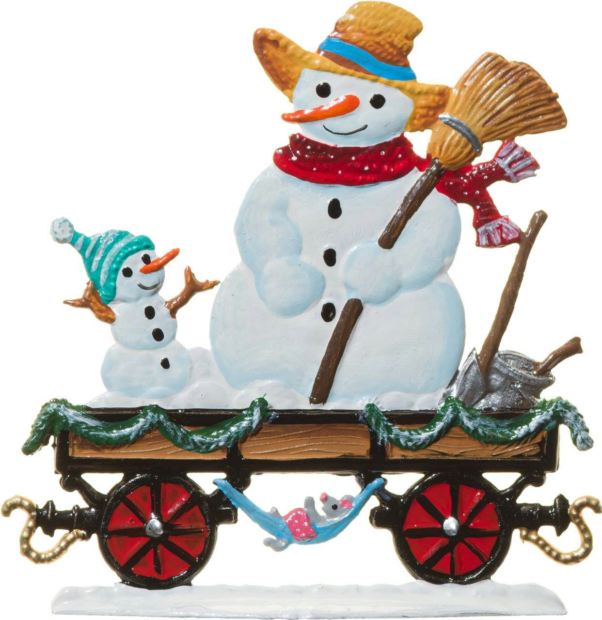 Wagen mit Schneemann