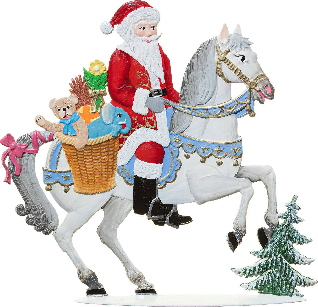 Weihnachtsmann zu Pferd – Produktfoto