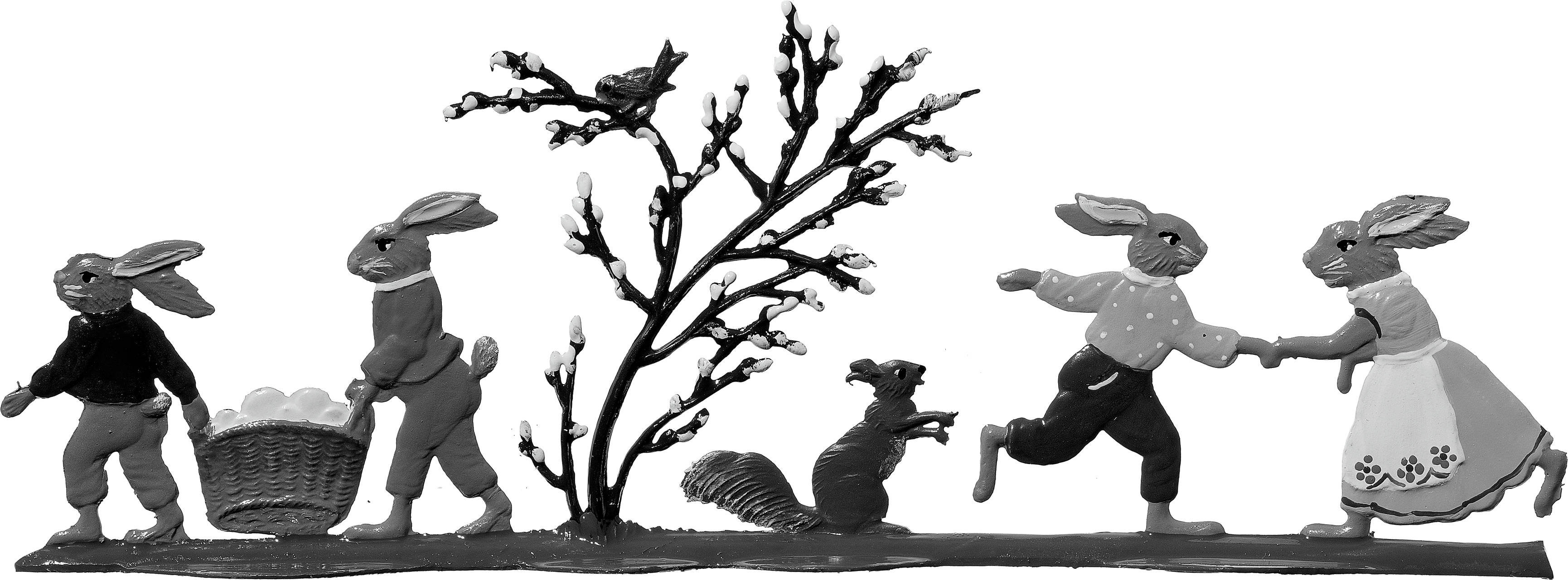 Osterhase mit Schubkarren – Produktfoto