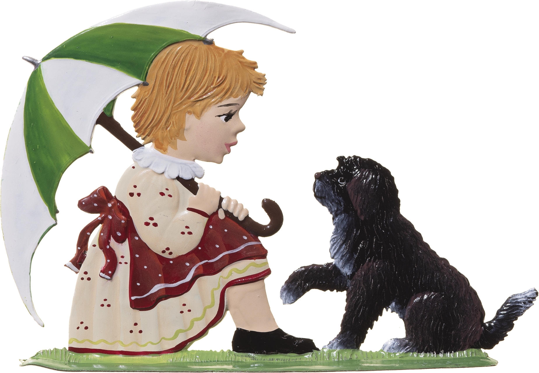 Mädchen mit Schirm und Hund
