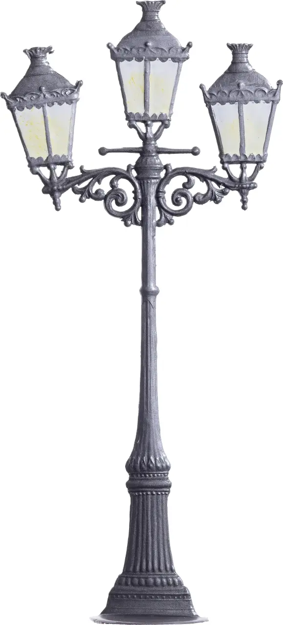 Dreiarmige Straßenlaterne