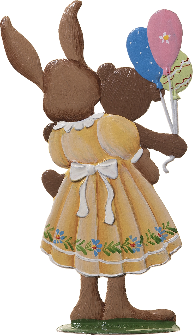 Hasenmädchen mit Teddy