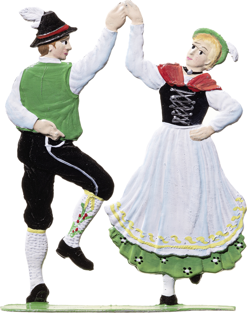 Traditionelles Tanzpaar mit erhoben