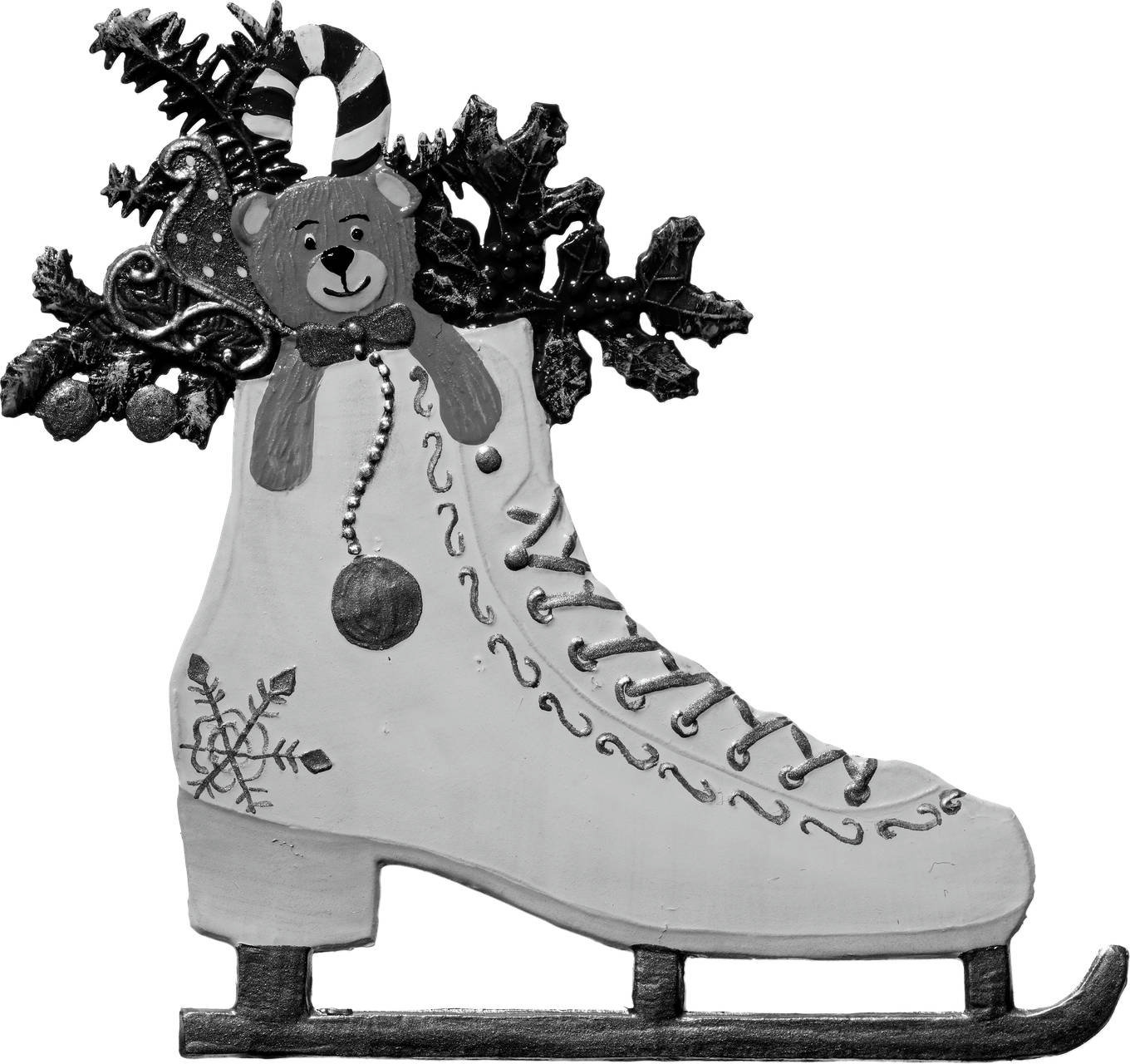 Weihnachtlicher Schlittschuh – Produktfoto