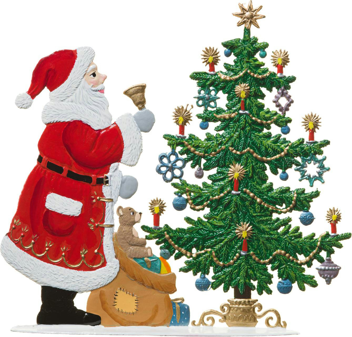 Santa Claus am Weihnachtsbaum