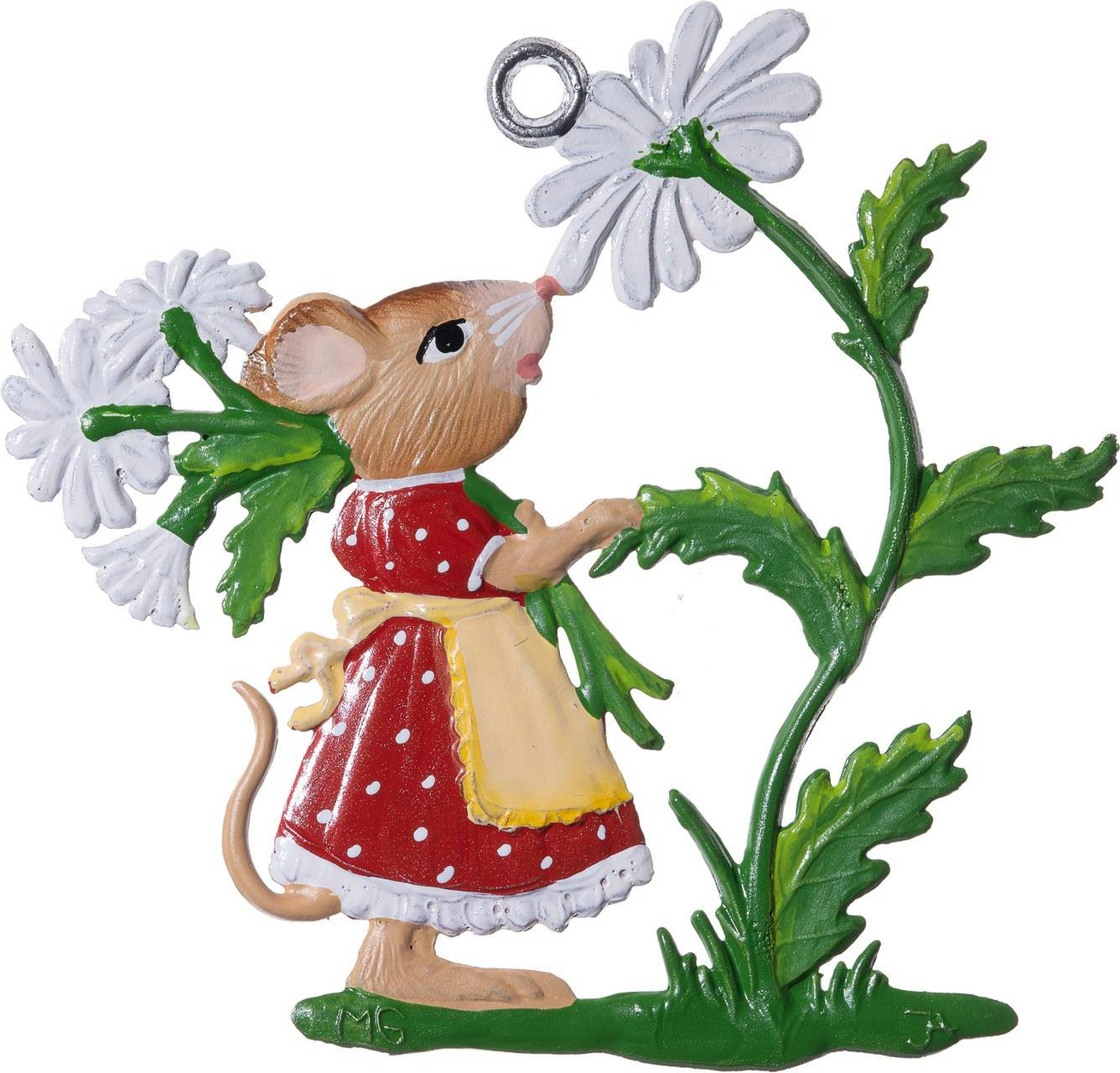 Maus mit Gänseblümchen