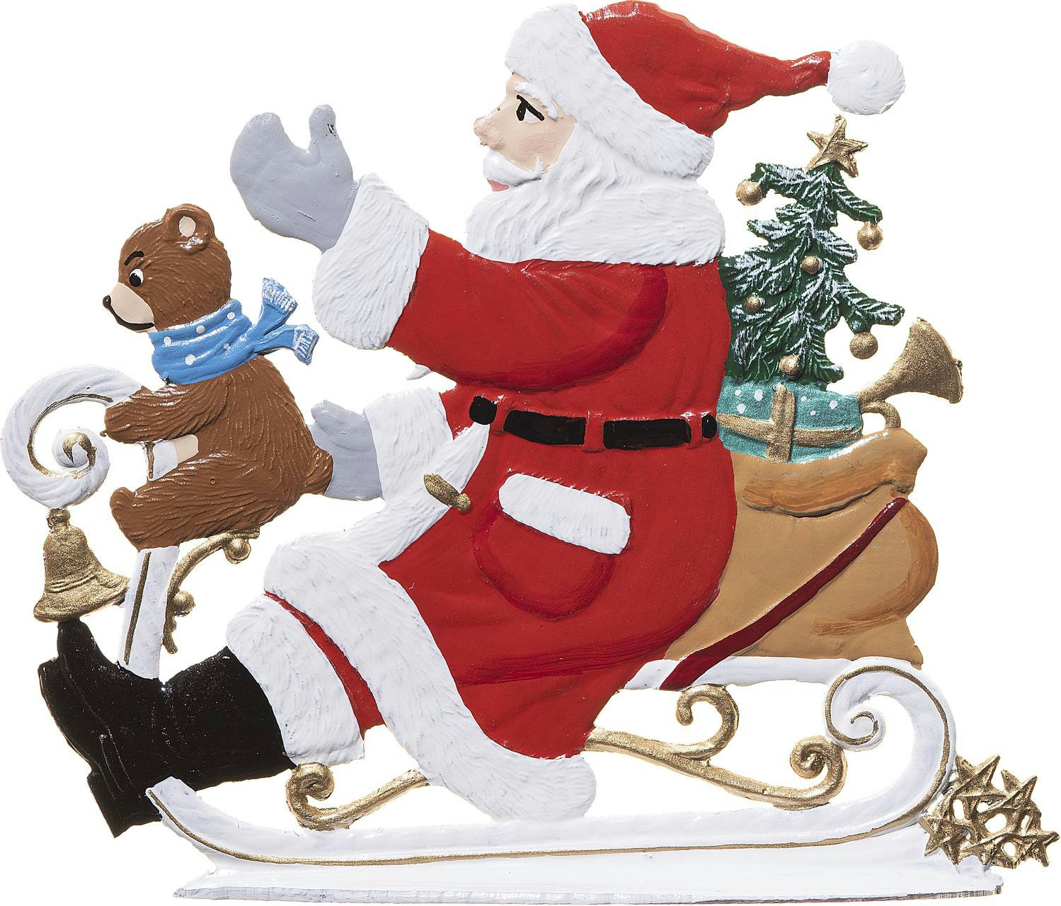Weihnachtsmann schlittenfahrend – Produktfoto