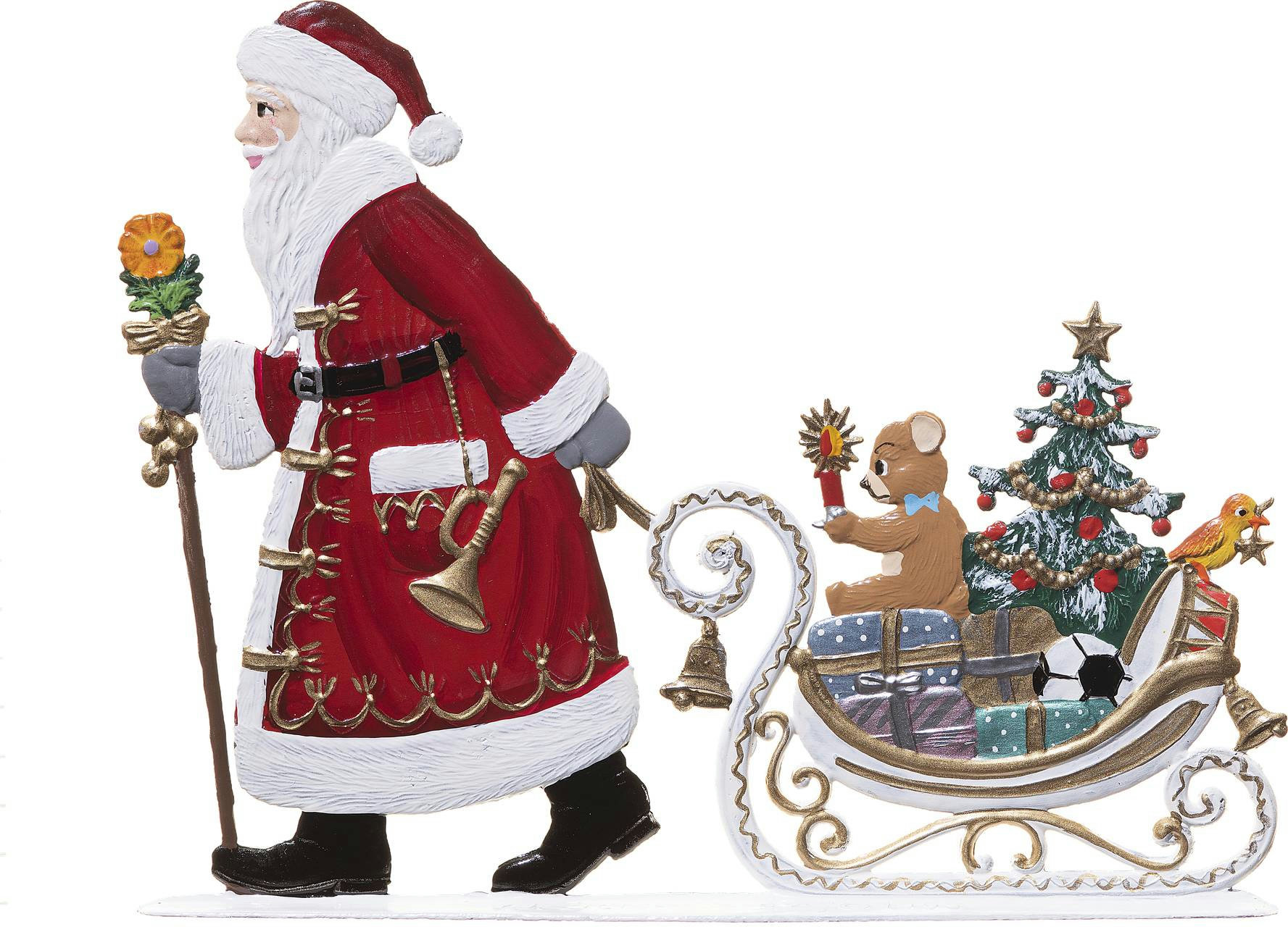 Weihnachtsmann zieht Schlitten – Produktfoto