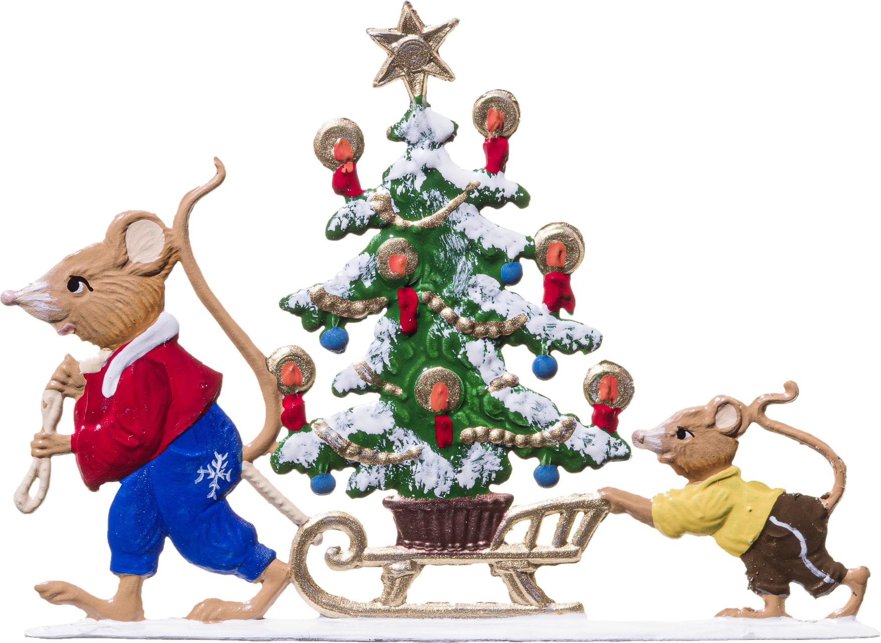 Mäuse transportieren Weihnachtsbaum