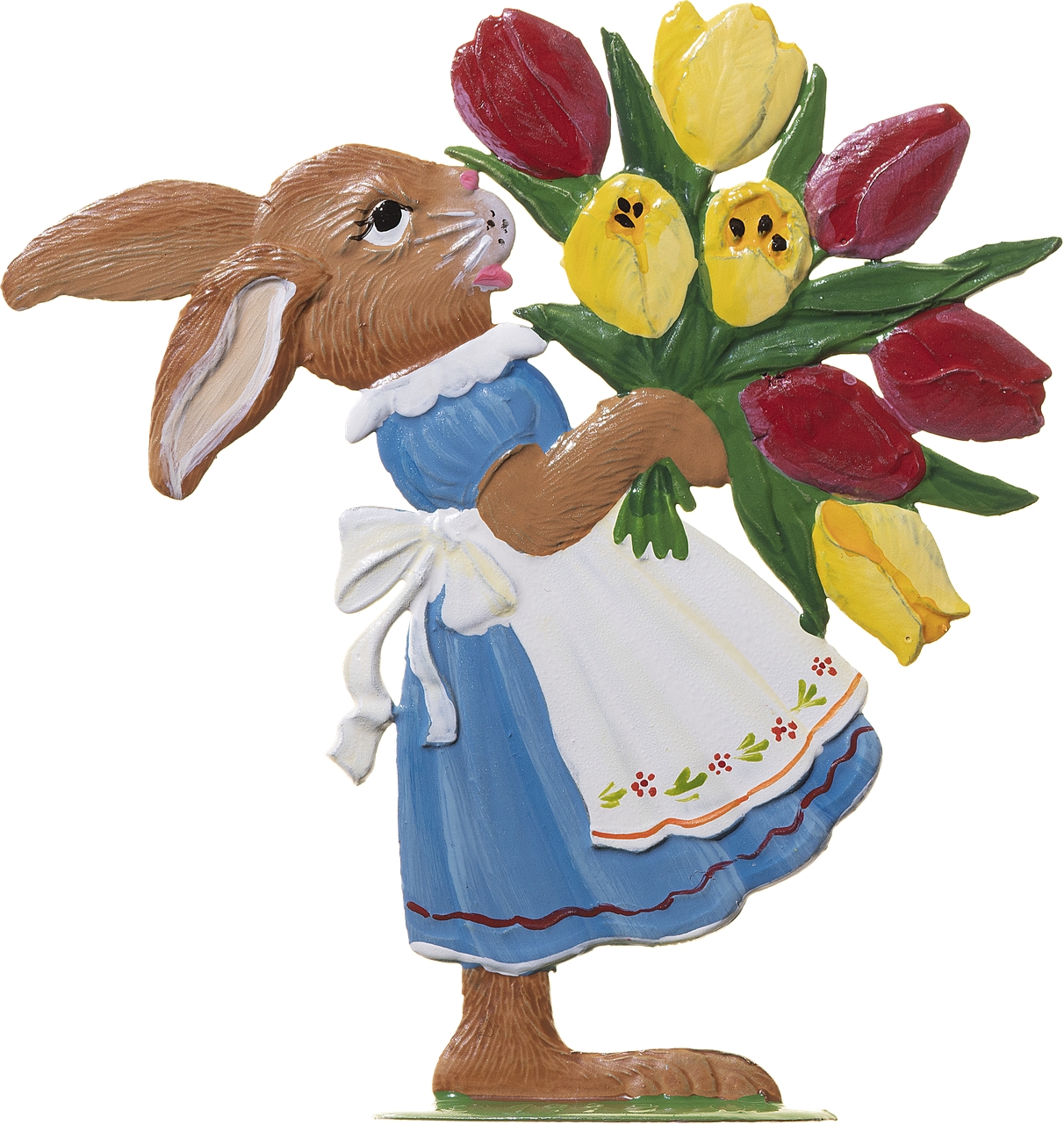 Hase mit Tulpen